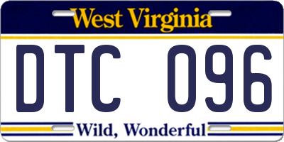 WV license plate DTC096