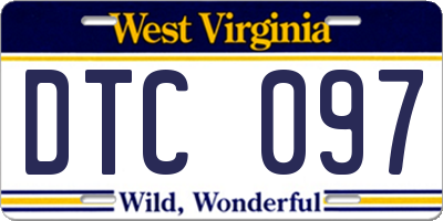 WV license plate DTC097
