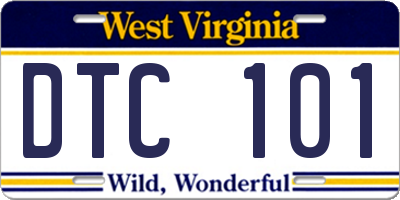 WV license plate DTC101