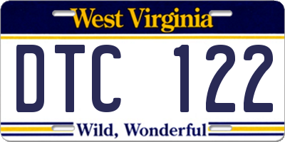 WV license plate DTC122
