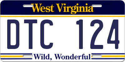 WV license plate DTC124