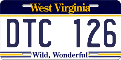 WV license plate DTC126