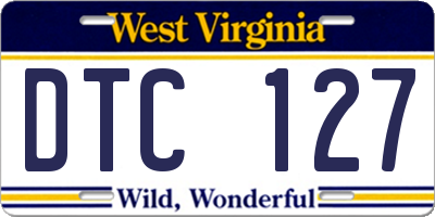 WV license plate DTC127