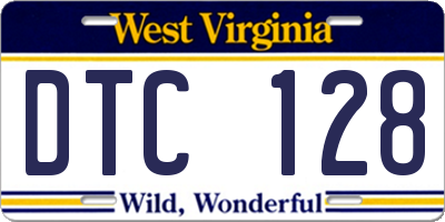 WV license plate DTC128