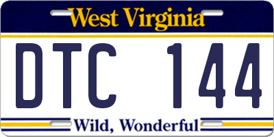 WV license plate DTC144