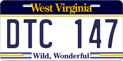WV license plate DTC147