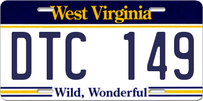 WV license plate DTC149