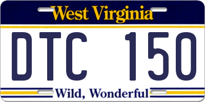 WV license plate DTC150