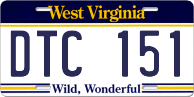 WV license plate DTC151