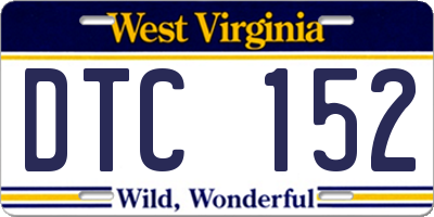 WV license plate DTC152