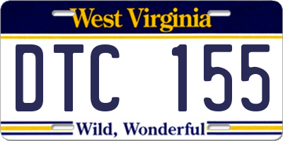 WV license plate DTC155
