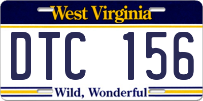 WV license plate DTC156