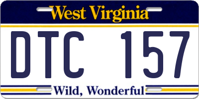 WV license plate DTC157