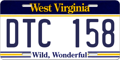 WV license plate DTC158