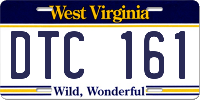 WV license plate DTC161