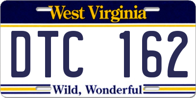 WV license plate DTC162