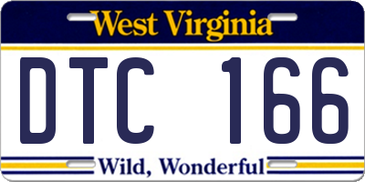 WV license plate DTC166