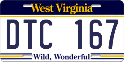 WV license plate DTC167