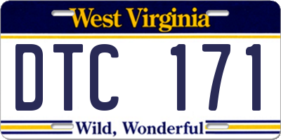 WV license plate DTC171