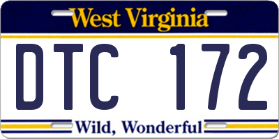 WV license plate DTC172