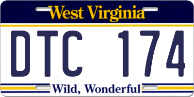 WV license plate DTC174
