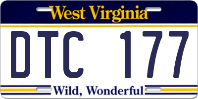 WV license plate DTC177