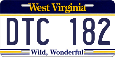 WV license plate DTC182
