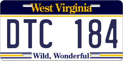 WV license plate DTC184
