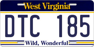 WV license plate DTC185