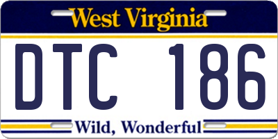 WV license plate DTC186