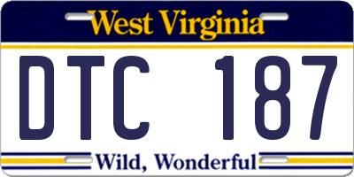WV license plate DTC187