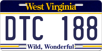 WV license plate DTC188