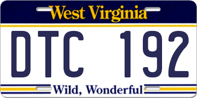 WV license plate DTC192