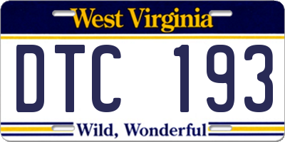 WV license plate DTC193