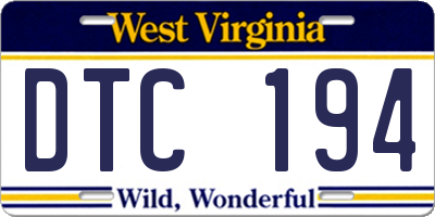 WV license plate DTC194