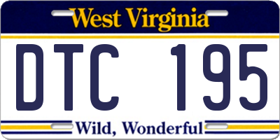 WV license plate DTC195