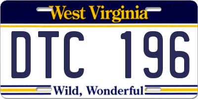 WV license plate DTC196