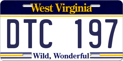 WV license plate DTC197