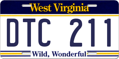 WV license plate DTC211
