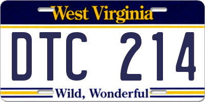 WV license plate DTC214