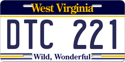 WV license plate DTC221