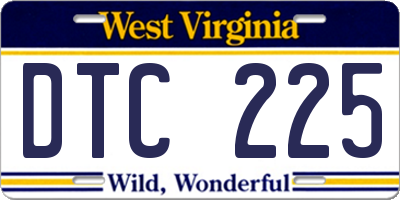 WV license plate DTC225