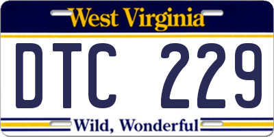 WV license plate DTC229