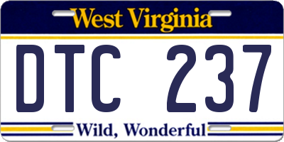 WV license plate DTC237
