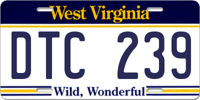 WV license plate DTC239