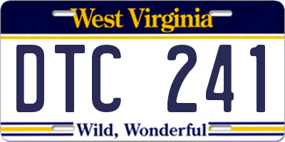 WV license plate DTC241