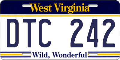 WV license plate DTC242