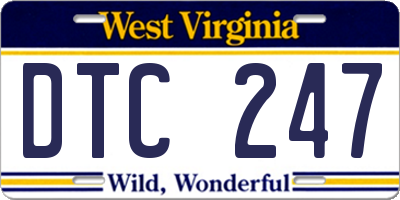 WV license plate DTC247