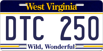 WV license plate DTC250