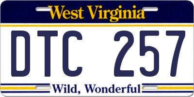 WV license plate DTC257